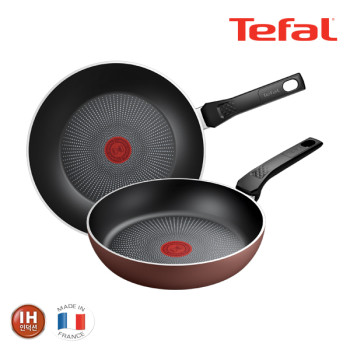 [테팔] 팬&냄비 PTFE IH 뉴 셰프터치 2종세트 (프라이팬 24cm + 볶음팬 28cm)