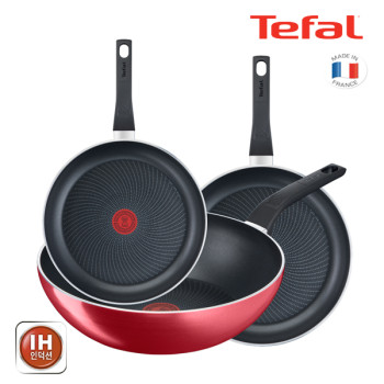 [테팔] 팬&냄비 IH 인덕션 스타트앤쿡 3종세트 (프라이팬 24cm + 28cm + 볶음팬 28cm)