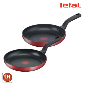 [테팔] 레드 딜라이트 인덕션 프라이팬 2종 세트 (프라이팬24cm + 28cm)