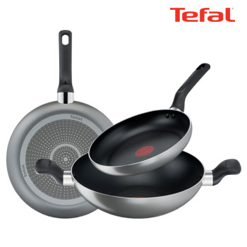 [테팔] 팬&냄비 매트 그레이 3종세트 (프라이팬 24cm + 28cm + 볶음팬 28cm)