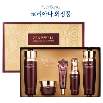 [코리아나] 제니스웰 콜라겐 앱솔루트 기초 5종세트+쇼핑백