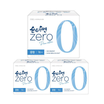 깨끗한나라 순수한면 제로 중형 16P x 3팩