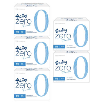 깨끗한나라 순수한면 제로 중형 16P x 5팩