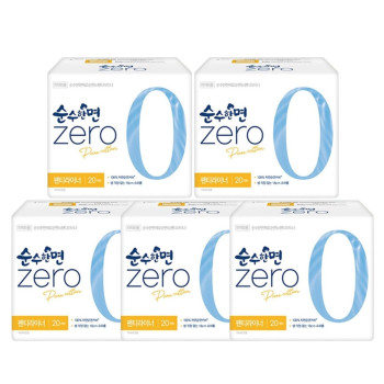 깨끗한나라 순수한면 제로 팬티라이너 20P x 5팩