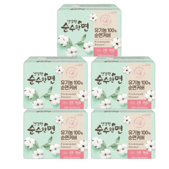 깨끗한나라 건강한 순수한면 유기농 순면 소형(18P) 5팩