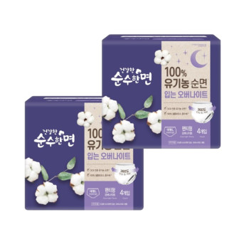 깨끗한나라 건강한 순수한면 입는 오버나이트 대형(4P) x 2팩