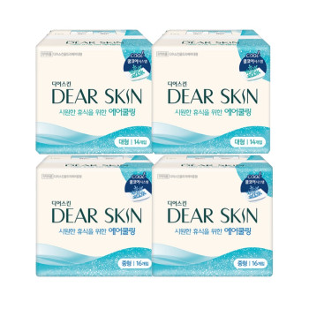 깨끗한나라 디어스킨 에어쿨링 중형(16P) 2팩+ 대형(14P) 2팩