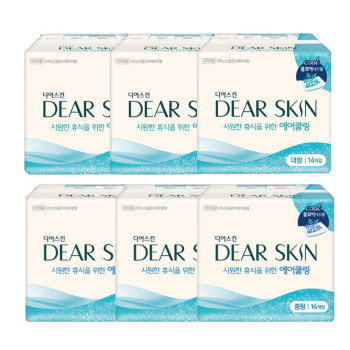 깨끗한나라 디어스킨 에어쿨링 중형(16P) 3팩+ 대형(14P) 3팩