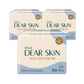 깨끗한나라 디어스킨 에어엠보 중형(16P) x 3팩