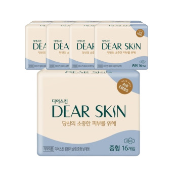 깨끗한나라 디어스킨 에어엠보 중형(16P) x 5팩
