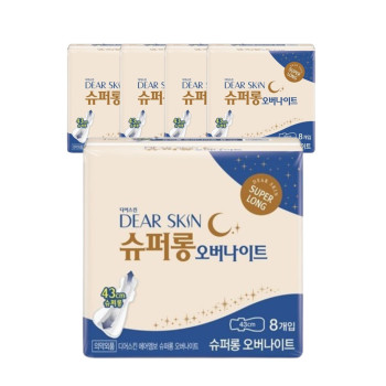 깨끗한나라 디어스킨 에어엠보 슈퍼롱 오버나이트(8P) x 5팩