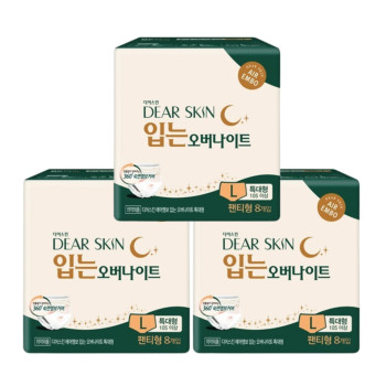깨끗한나라 디어스킨 에어엠보 입는 오버나이트 특대형(4P) x 3팩