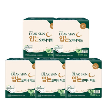 깨끗한나라 디어스킨 에어엠보 입는 오버나이트 중대형(4P) x 5팩