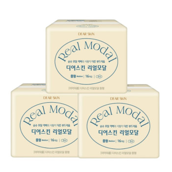 깨끗한나라 디어스킨 리얼모달 중형(16P) x 3팩