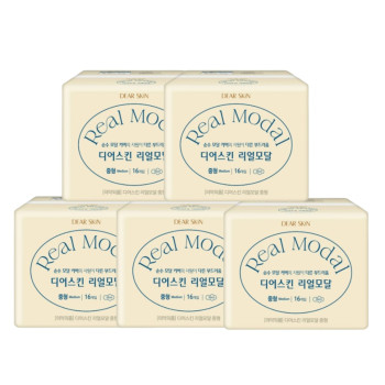 깨끗한나라 디어스킨 리얼모달 중형(16P) x 5팩