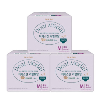 깨끗한나라 디어스킨 리얼모달 입는 오버나이트 중형(8P) x 3팩