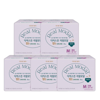 깨끗한나라 디어스킨 리얼모달 입는 오버나이트 중형(8P) x 5팩