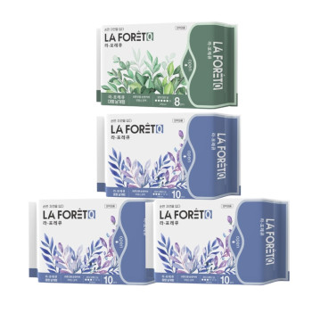 라포레Q 초슬림 순면생리대 중형(10P) 3팩+대형(8P) 1팩