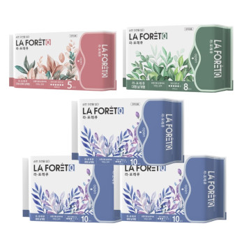 라포레Q 초슬림 순면생리대 중형(10P) 3팩+대형(8P) 1팩+오버나이트(5P) 1팩