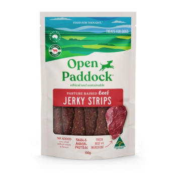 오픈패독 프리미엄 단일단백질 동물복지 비프 저키스트립 (100g)