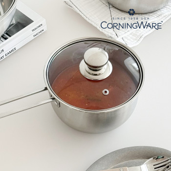 [코렐] 코닝웨어 루나 스텐 냄비 2종 세트(16편수,18양수)