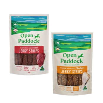 오픈패독 프리미엄 단일단백질 동물복지 비프 저키스트립 (100g) + 치킨 저키스트립 (100g) (합계2개)