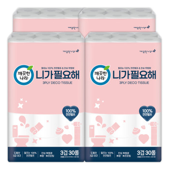 깨끗한나라 화장지 니가 필요해 22m 30롤 4팩