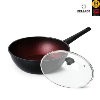 [DELLAGO] 델라고 와인 인덕션 겸용 궁중팬28cm + 유리뚜껑28cm