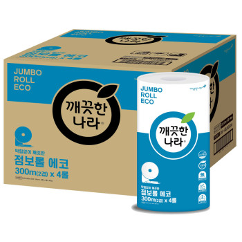 깨끗한나라 에코점보롤 화장지 300m 4롤 4입(박스)