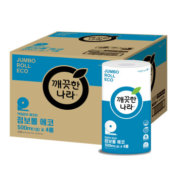깨끗한나라 에코 점보롤 화장지 500m 4롤 4입 (박스)
