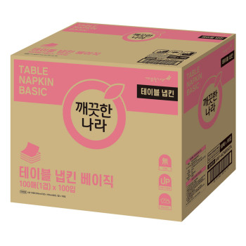 깨끗한나라 테이블 냅킨 베이직 100매 100입 (박스)