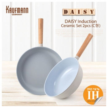 [카우프만] 데이지 인덕션 프라이팬 2P세트(C형) KDIF-C2P