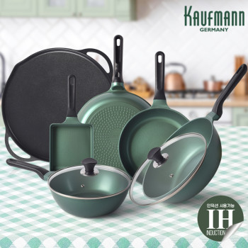 [카우프만] 올리브 인덕션 프라이팬 8종 세트(G형) KOIF-G8P