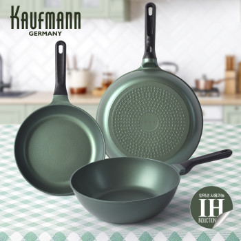 [카우프만] 올리브 인덕션 프라이팬 3종 세트(D형) KOIF-D3P
