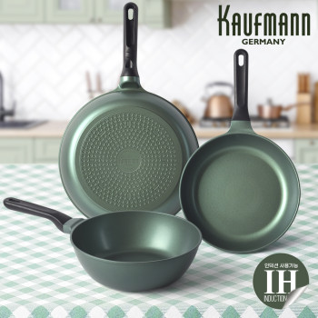 [카우프만] 올리브 인덕션 프라이팬 3종 세트(C형) KOIF-C3P