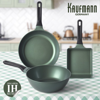 [카우프만] 올리브 인덕션 프라이팬 3종 세트(A형) KOIF-A3P