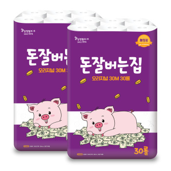 삼정_3겹 돈잘버는집 화장지 30m 30롤 (2팩,3팩 선택 구성)