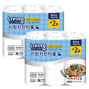 삼정_리빙 키친타올 115매 6롤 (2팩,6팩 선택 구성)