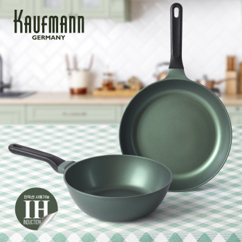 [카우프만] 올리브 인덕션 프라이팬 2종 세트(E형) KOIF-E2P