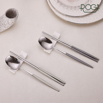[로기] COLO 세라믹수저 세트_2조세트 A(화이트크림+머드그레이)