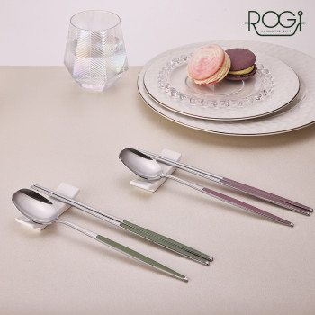 [로기] COLO 세라믹수저 세트_2조세트 B(인디안핑크+올리브그린)