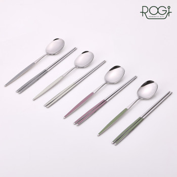[로기] COLO 세라믹수저 세트_4조세트(크림화이트+머드그레이+인디안핑크+올리브그린)
