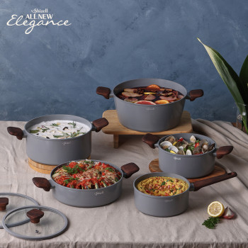[쉬젤] 올뉴엘레강스 IH 냄비5종세트_편수18, 양수20, 전골24, 곰솥24,곰솥28
