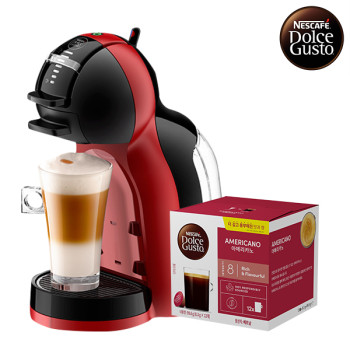 [돌체구스토] 커피머신 미니미 피아노블랙&체리레드 + 12입 커피캡슐 1박스 (카페아메리카노)