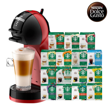 [돌체구스토]커피머신 미니미 피아노블랙&체리레드+12입 스타벅스 커피캡슐 1박스 (15종 1택)