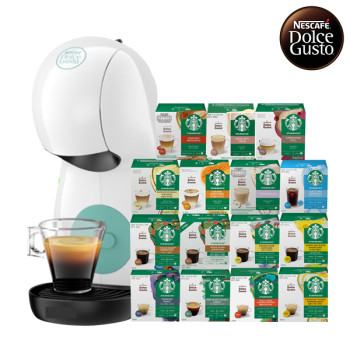 [돌체구스토] 커피머신 피콜로XS 화이트 + 12입 스타벅스 커피캡슐 1박스 (15종 1택)