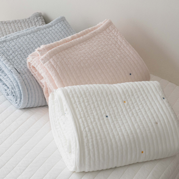 송화 별밤 자수 스프레드 패드&이불 겸용 렌징 모달 100% 유아용 패드 이불 겸용 저자극 고밀도 모달 4가지 색상