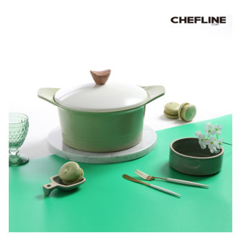 [셰프라인] 마카롱IH 세라믹냄비 24cm 양수 (파스텔 그린)