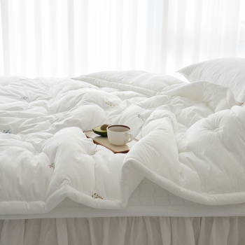 송화 꽃들 자수 알러지케어 마이크로트윌 먼지없는 가성비 사계절 차렵이불  국내생산 4가지 색상