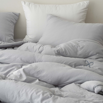 송화 바닐라 알러지케어 세미마이크로 귀여운 리본 자수 먼지 없는 사계절 차렵이불 4가지 색상